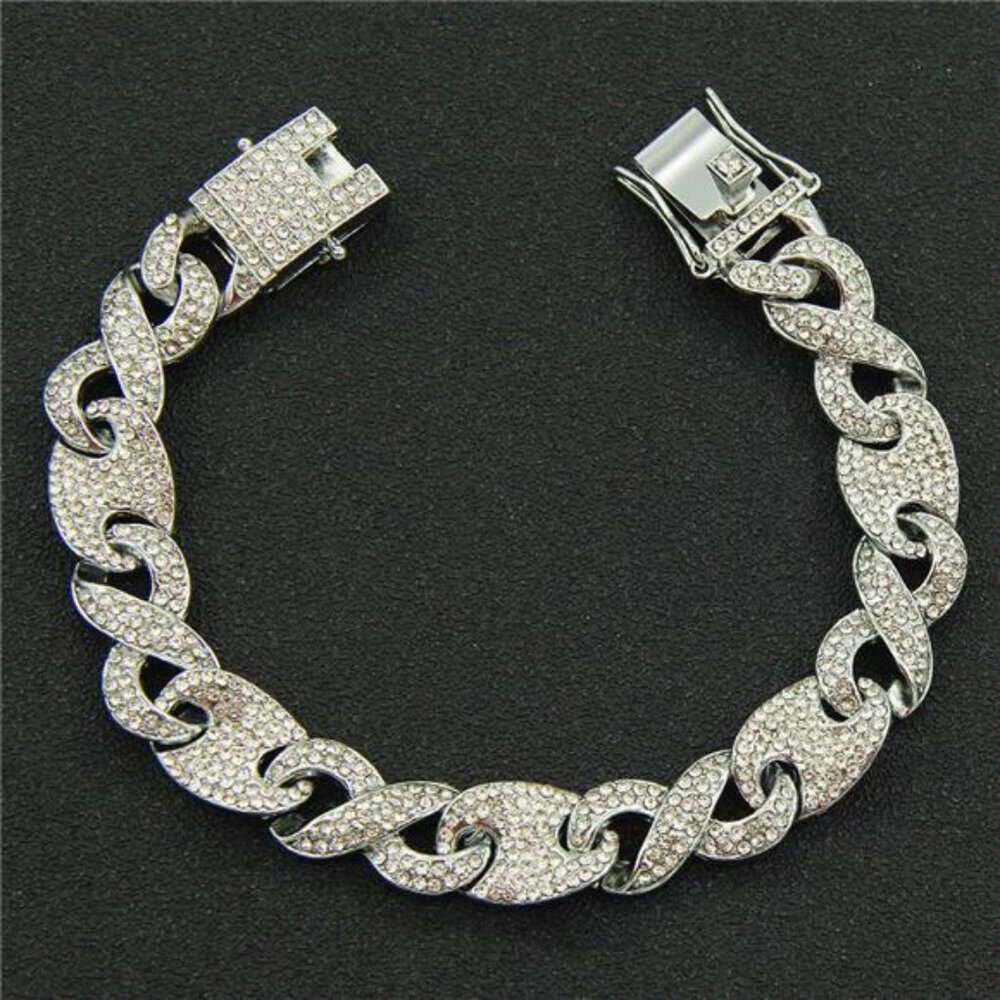 13MM Mens Silver Cuban Link Chain for Hip Hop 8-24 inch Curb Necklace Jewelry - Picture 5 of 6